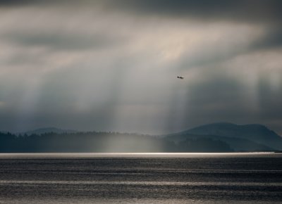 Small plane in morning light