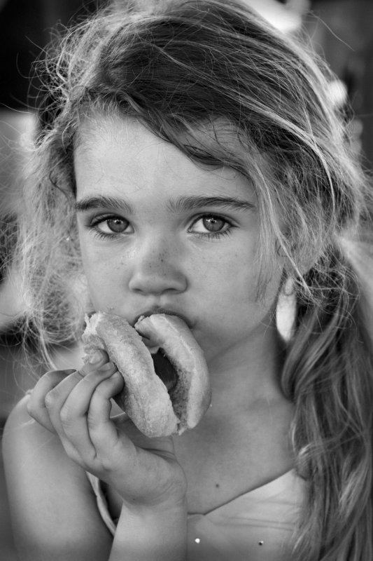 EATING A HOTDOG