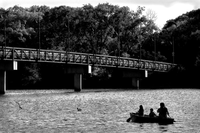WHITE ROCK LAKE FOOT/BIKE BRIDGE AND CANOE