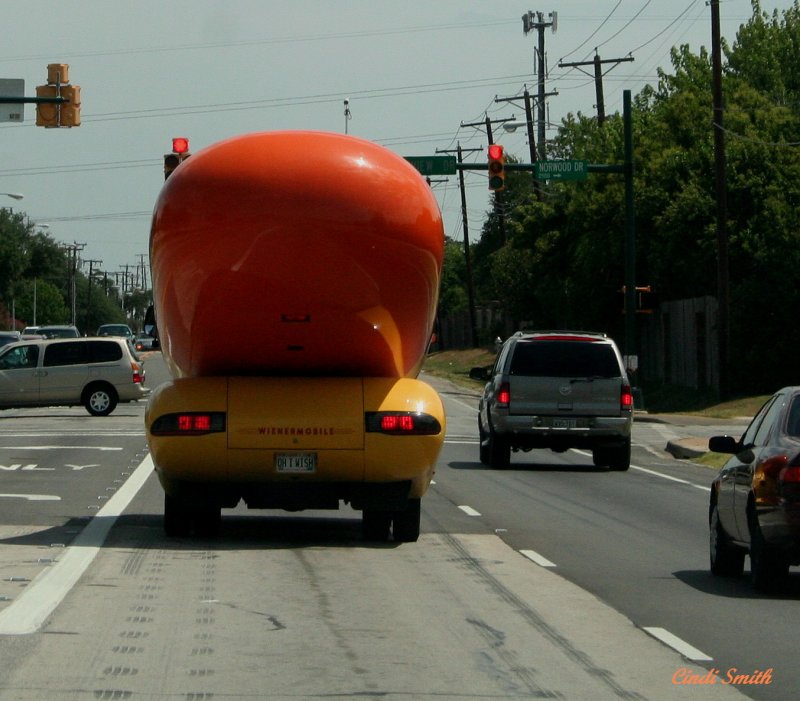 DRIVING BEHIND THE WIENERMOBILE