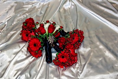 FLOWERS AND SATIN