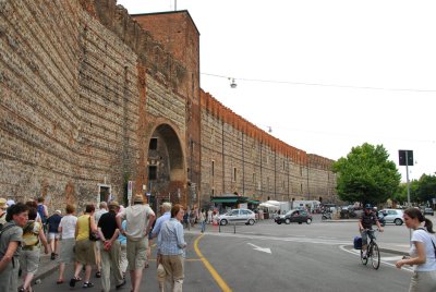 An old city wall in Verona
