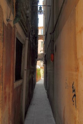 A narrow street in Venice
