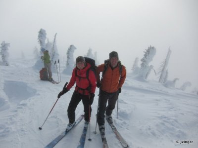 Skiing up at Kootenay Pass