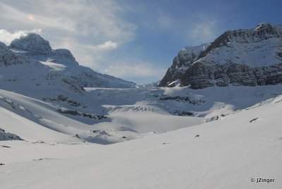 Skiing up towards the Achaean Glacier, Views of Mount Ulysses
