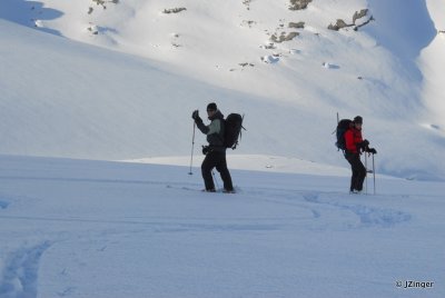 Skiing down the Achaean Glacier