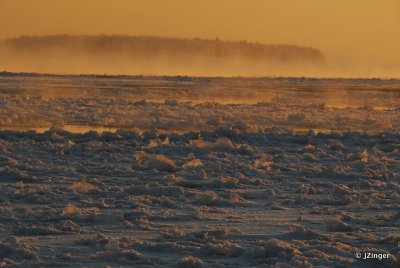 Freeze up on the Mackenzie River, Fort Simpson, NT