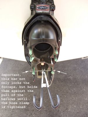 Forceps to Attach Exhaust Bellows on Bell Housing End
