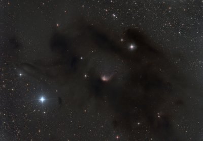 Barnard 22 and The Little Flame (B22, IC 2087) - 1200x837-pixels