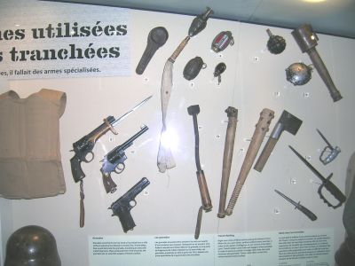 Various trench fighting weapons