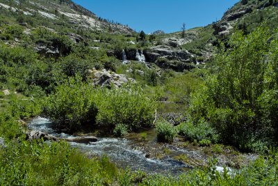 waterfalls and beaver pond in Seitz Canyon