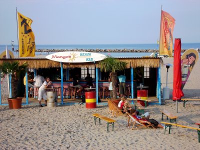 Carribian style beach bar on the Baltic coast.