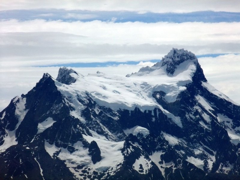 A hanging glacier on top of Paine Grande