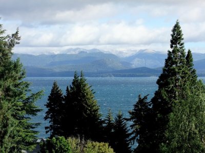 A view across lake Nahuel Haupi on a clear day