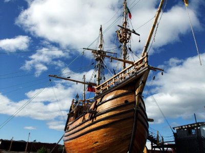 A model of Magellan's ship, Victoria, the first ship to circumnavigate the world