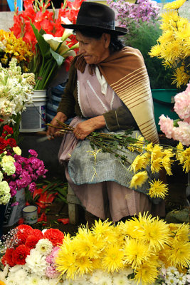 Flower Seller in Sucre Market