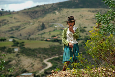 Shy Shepherdess in Tarabuco