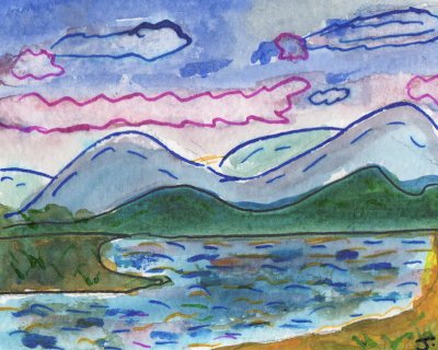 ACEO Mountains and Sea