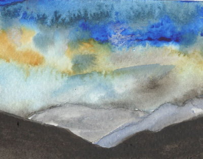 ACEO The Lake District Mountains Watercolour