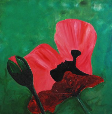 LARGE POPPY MIXED MEDIA