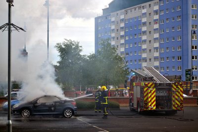 Putting out the Car Fire in Ashton-under-lyne last night 12 th July
