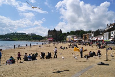 The Beach of Scarborough with The Grand Hotel in Background