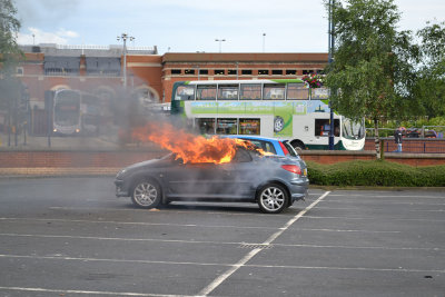 Car bursts into flames in Ashton-Under-Lyne car park
