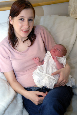 Joanna with her New Born Baby Tia Just a Few Days Old