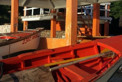 beached fishing boats