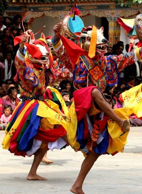 Bhutan-festival dancers
