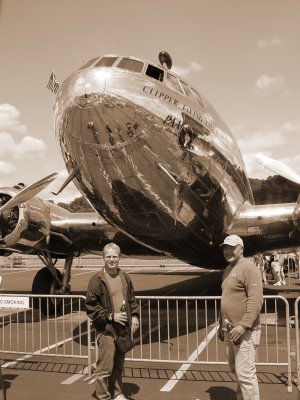 Dad and Mike in front of the Boeing Stratoliner-June 2003
