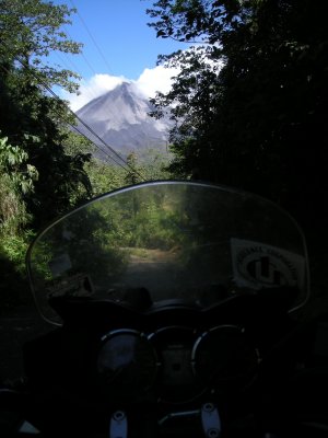 Being on a mud rut in the jungle is not the same thing as being lost. That, for instance, is Volcano Arenal.