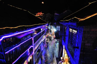 Fenghuang back street market at night
