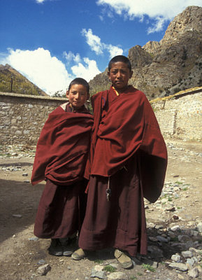 Monks near Tsurpo Monastery