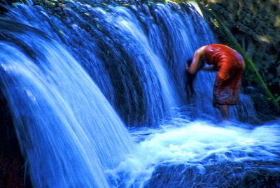 Washing in a Waterfall