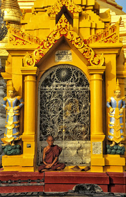Monk at Shwedagon