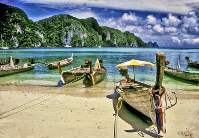 Longtail Boats on Phi Phi