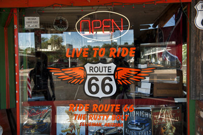 Live to Ride window at the Rusty Bolt