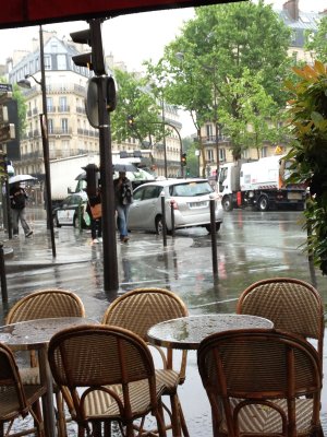rainy cafe