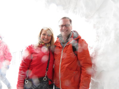 us in the snow tunnel