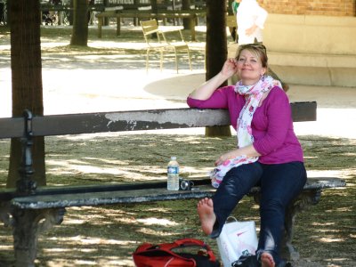 relaxing at Luxembourg Gardens