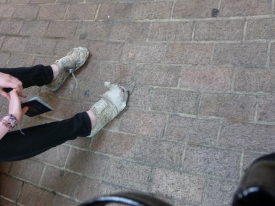 worn out shoes of a girl we met on the way home