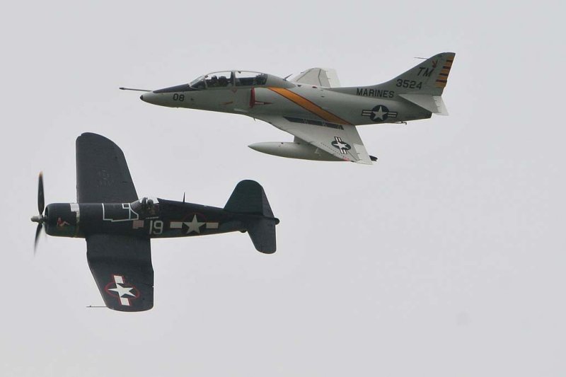 A4 Skyhawk and Chance Vaught F4U Corsair