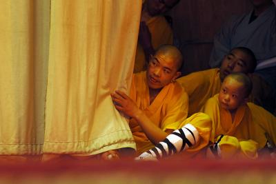 Apprentice Shaolin monks take a peek