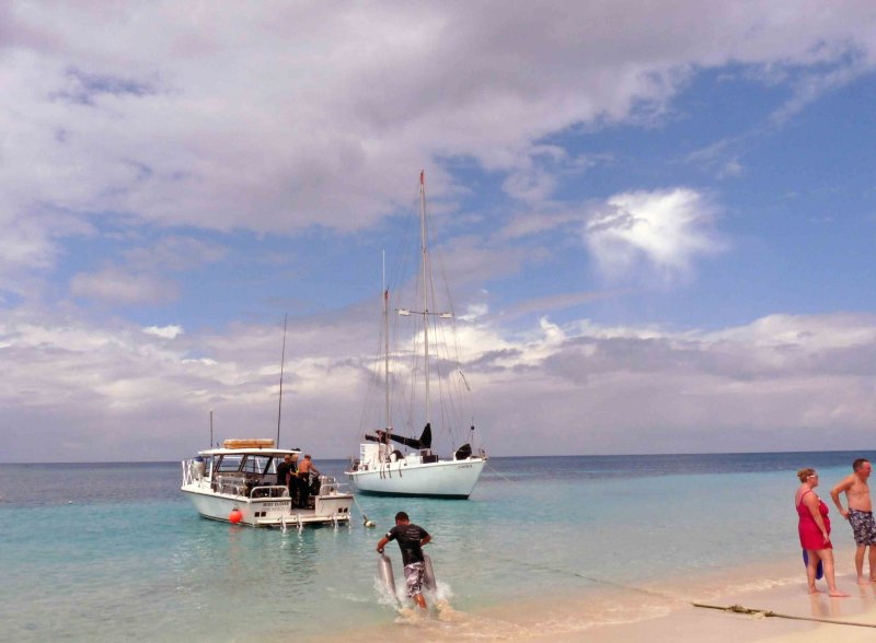 Boat traffic in front of the resorts