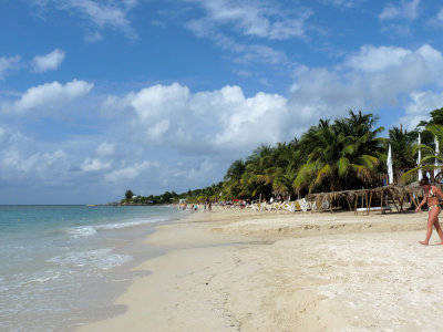 The beach - towards West End village.