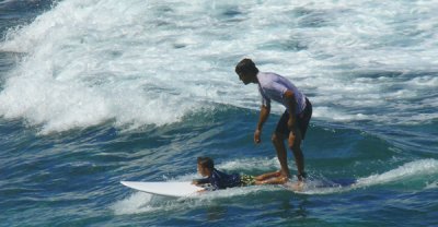 March 12 - Father & Son Enjoying the Surf