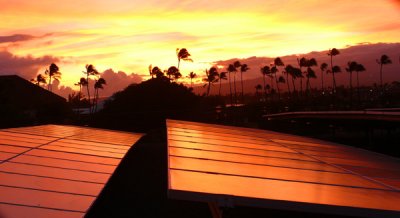 Sunrise Among the Solar Panels..