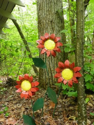 THREE Painted Flowers