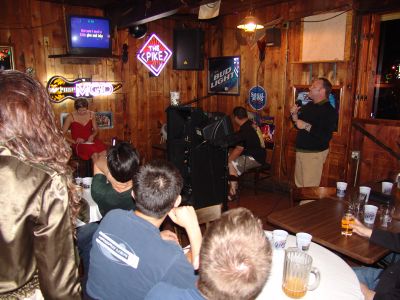 karaoke at the workshop bar